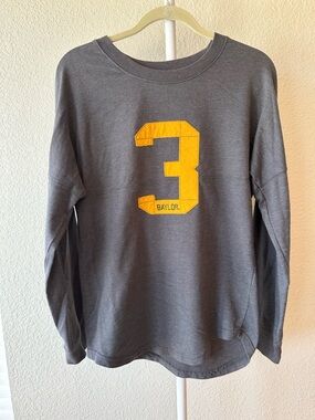 Baylor university long sleeve grey shirt with the number 3 size medium